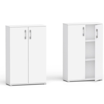 Regał komoda biurowa Pola 2D 110 x 80 cm biały 3 półki